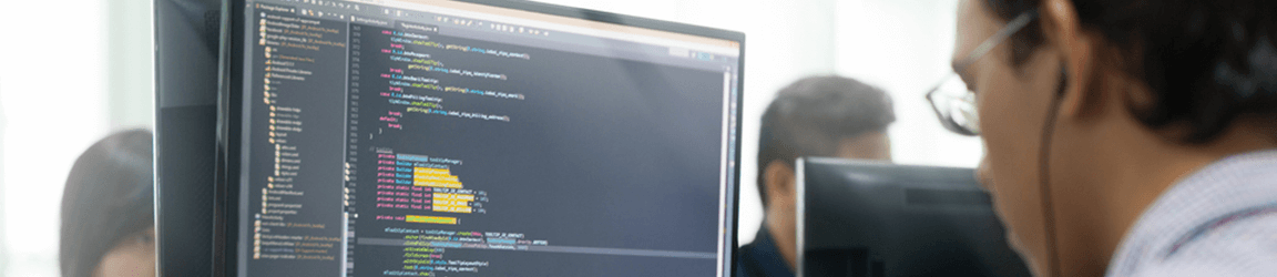 computer screen with coding