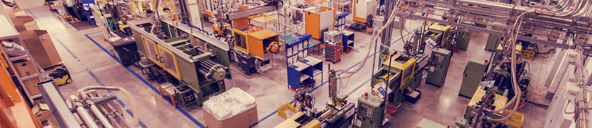 Machinery on a manufacturing plant floor