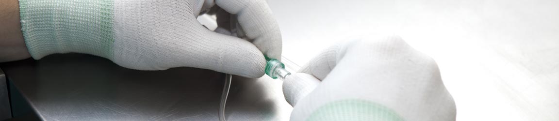 Medical professional using medical device