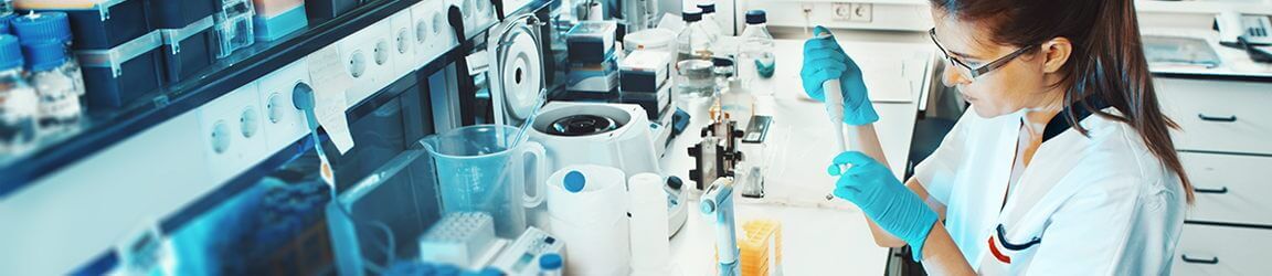 Researcher working in a lab