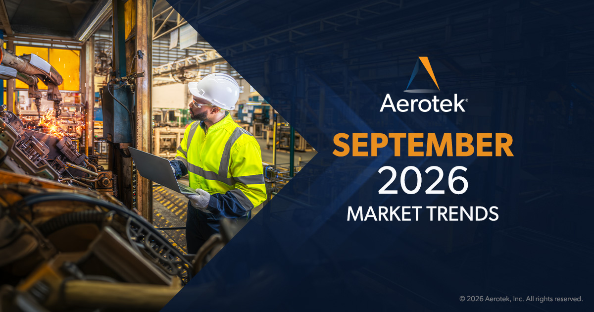 This graphic announces Aerotek's September Market Trends report that reviews the latest trends in the job market. 
