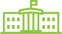 Green outline of a building