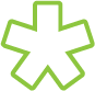 Green outline of an asterisk